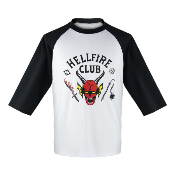 (Long Sleeve T-Shirt, 150) Stranger Things S4 Hellfire Club T-Shirt Dustin Shirt Kids Cosplay Party Fancy Dress