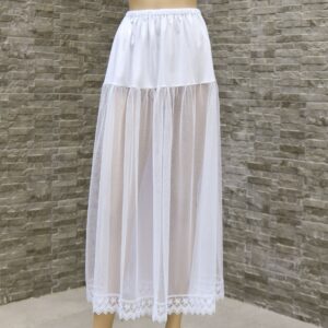 Long Tulle Petticoat, Skirt Extender Slip, White - With Length & Size Option