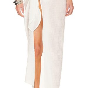 Lovers and Friends Ari Sarong Maxi Skirt in White. Size L, M, XL, XS.