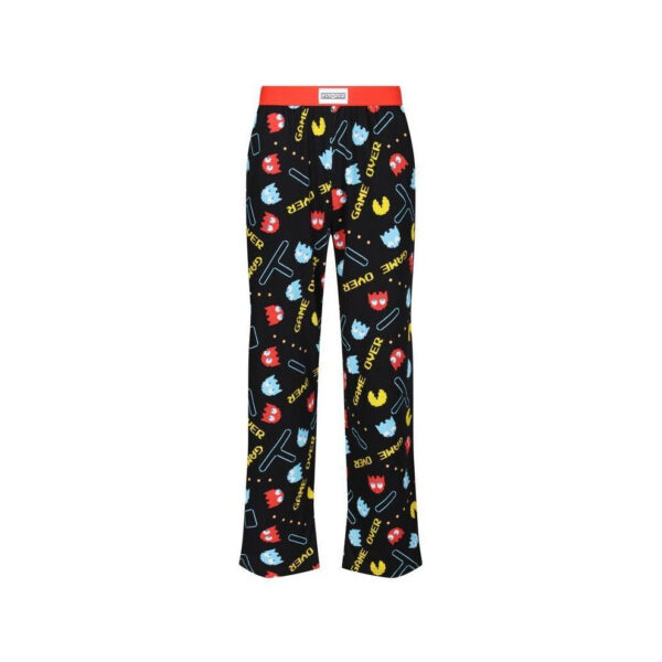 (M) Pac-Man Adults Lounge Pants - Mens PJs Cotton Fabric Game Over Printed Pyjamas Bottoms for Loungewear Nightwear