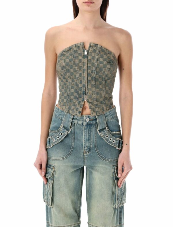 MISBHV Jacquard Monogram Denim Corset