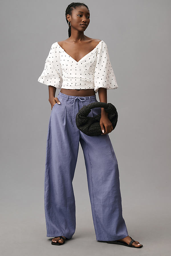 Maeve Seamed Wide-Leg Track Pants