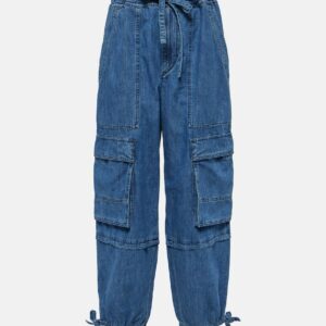 Marant Etoile Ivy mid-rise denim cargo pants