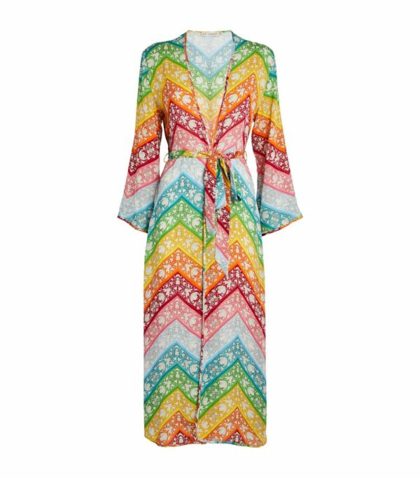 Mary Katrantzou Rainbow Wrap-Around Kimono Maxi Dress