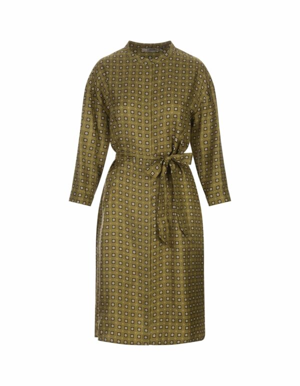 Max Mara Kaftan Dress In Printed Silk