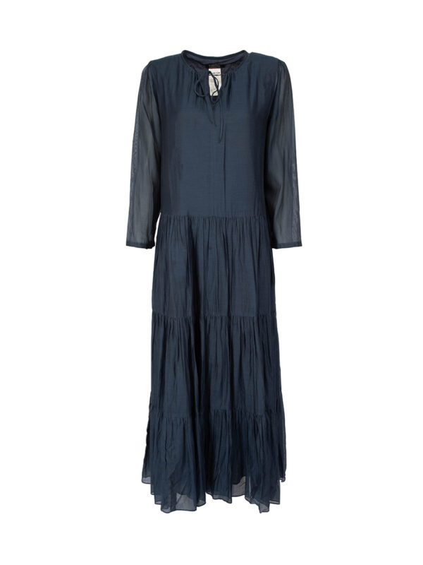 Max Mara ?S Max Mara Navy Tiered Midi Dress