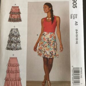 Mccalls 7905 Ruffle Skirt Pattern Uncut Romantic Style Flirty Skirt