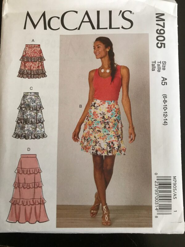 Mccalls 7905 Ruffle Skirt Pattern Uncut Romantic Style Flirty Skirt