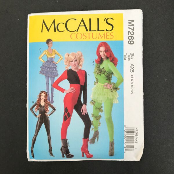 Mccalls Sewing Pattern M7269 Size 4-20 Comic Book Womens Villain Cosplay Costume Bodysuit Unitard Spandex Suit Ruffle Skirt - Trixy Xchange