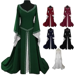 Medieval Renaissance Cocktail Dress Vintage Dress Prom Dress Viking Outlander Elven Valhalla Women's Halloween Party LARP Ren Faire Dress