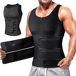 Men's Compression Shirts Body Shaper Shapewear Active Tank Crew Neck Sleeveless Sports Outdoor Vacation Going out Casual Daily Gym Soft Plain Black Activewear Fashion Sport