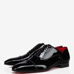 Men's Dress Shoes Black Square Toe Patent Leather Prom Wedding Shoes