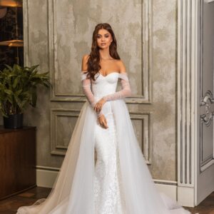 Mermaid Removable Skirt Wedding Dress | Gown Convertible Bridal Lace