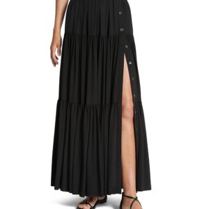 Michael Kors Collection Silk Tiered Maxi Skirt