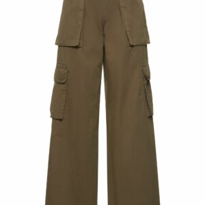 Mid Rise Cargo Cotton Pants