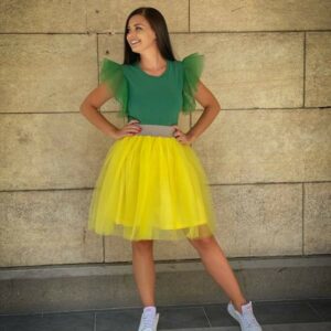 Mini Yellow Tulle Skirt/Party Summer