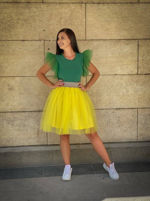 Mini Yellow Tulle Skirt/Party Summer