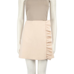 Miu Miu Pink Wool Ruffle Trimmed Mini Skirt