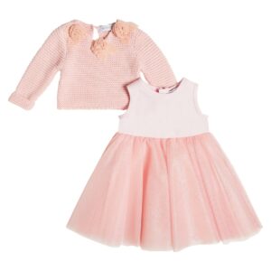 Monnalisa Baby dress and sweater set