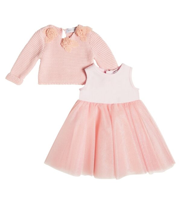 Monnalisa Baby dress and sweater set