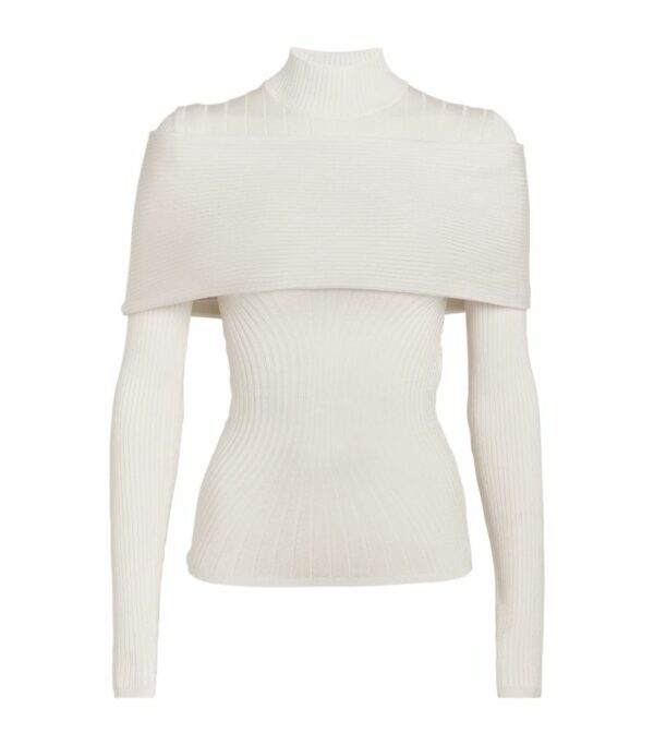 Mugler Knitted Long-Sleeve Top