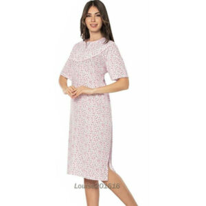 (NS-20-4, L) 100% cotton Ladies Chemise Night Shirt Women Nightdress Nighties Suit