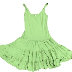 Nanso Finland Dress Green Tiered Ruffle Skirt Mini Modal Y2K Scandinavian Size Xs Light Summer Vintage