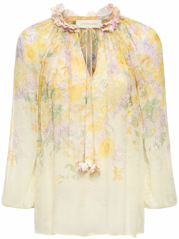 Natura Floral Self-tie Viscose Blouse