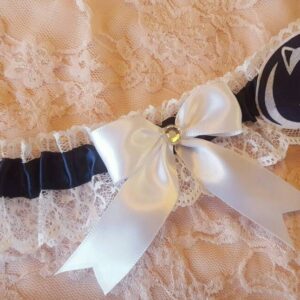 Navy Blue White Lace Wedding Garter Belt Toss Or Set