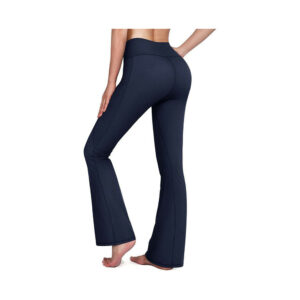 (Navy Blue, XL) Women's flared yoga pants Women's wide-leg leggings trousers