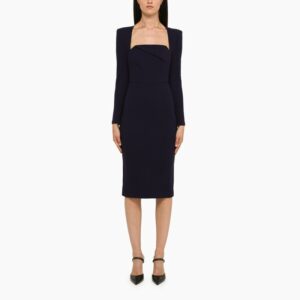 Navy sheath dress in wool