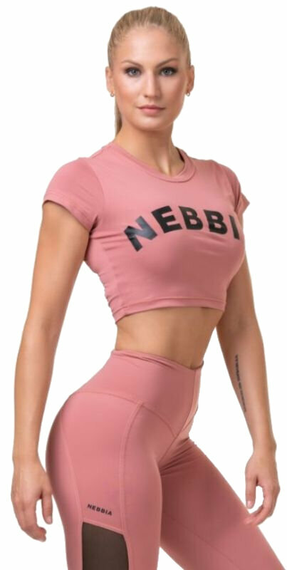 Nebbia Short Sleeve Sporty Crop Top Old Rose S Fitness T-Shirt