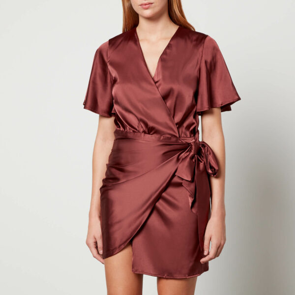 Never Fully Dressed Vienna Satin Mini Wrap Dress