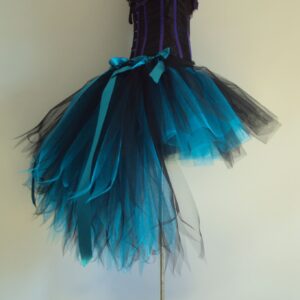 New Burlesque Black Turquoise Mermaid Peacock Bustle Skirt Please Select Size At Checkout