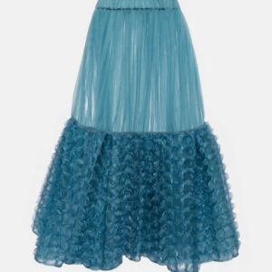 Noir Kei Ninomiya Ruffle-trimmed tulle midi skirt