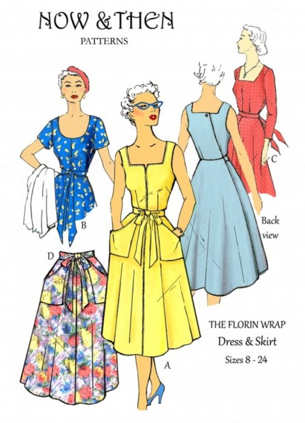 Now & Then Patterns Paper Sewing Pattern The Florin Wrap Dress & Skirt