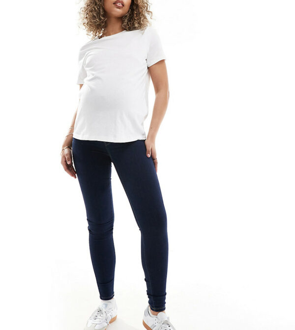 ONLY Maternity Rain jeggings in dark blue