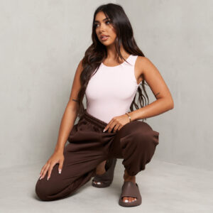 Oversized Joggers In Dark Brown, Brown