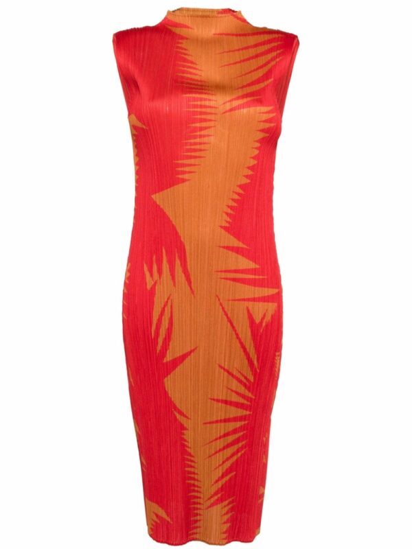 PLEATS PLEASE ISSEY MIYAKE- Printed Tube Long Dress