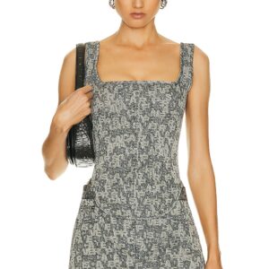 PRISCAVera Jacquard Corset Top in PV Mix - Grey. Size M (also in ).