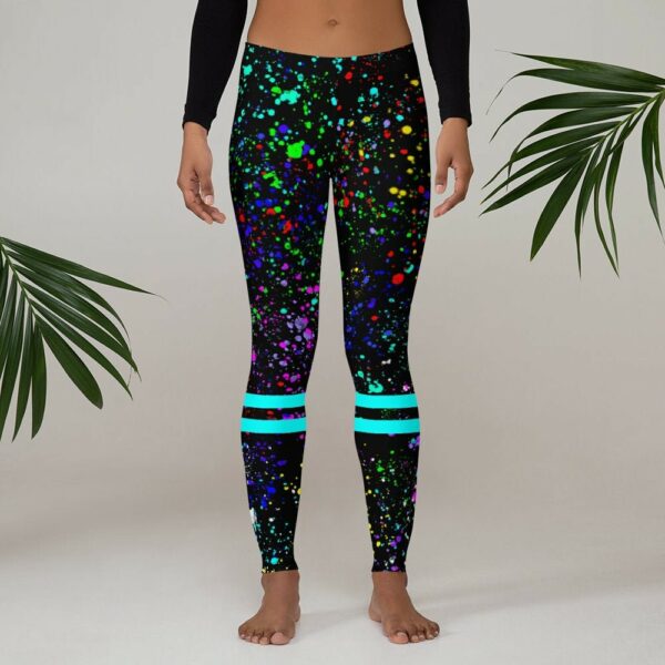 Paint Splatter Neon Leggings | 80's 90's Colorful Abstract Yoga Pants