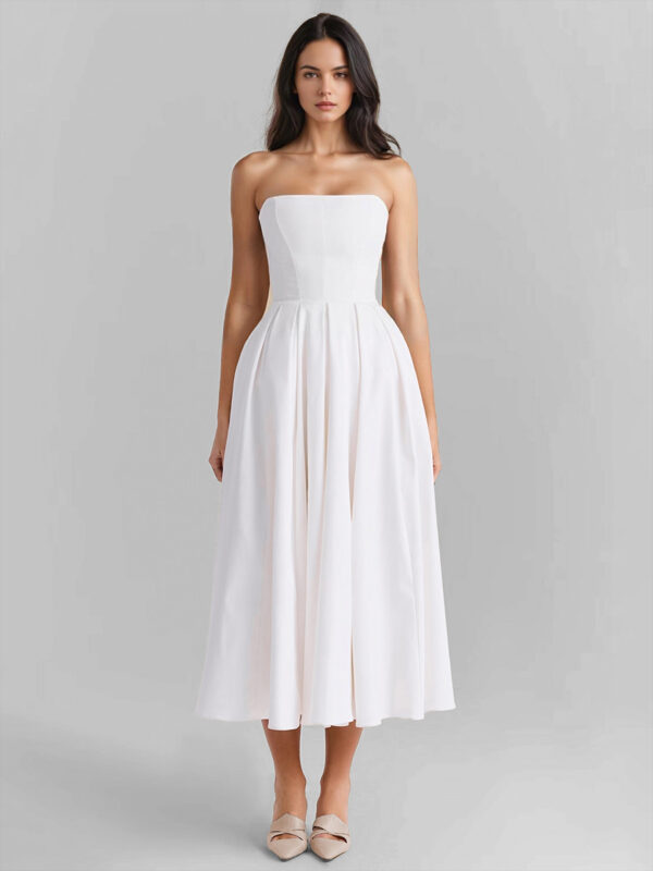 Party Dress Off The Shoulder Backless A-Line Elegant Midi Dress