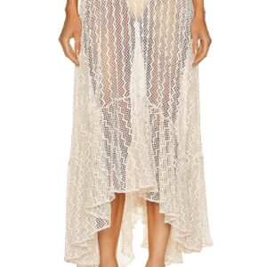 PatBO Lace Beach Skirt in White - Ivory. Size L (also in ).