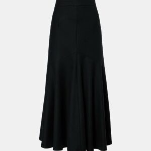 Patou Peplum wool-blend midi skirt