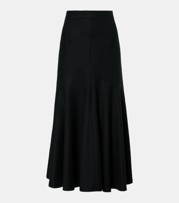 Patou Peplum wool-blend midi skirt