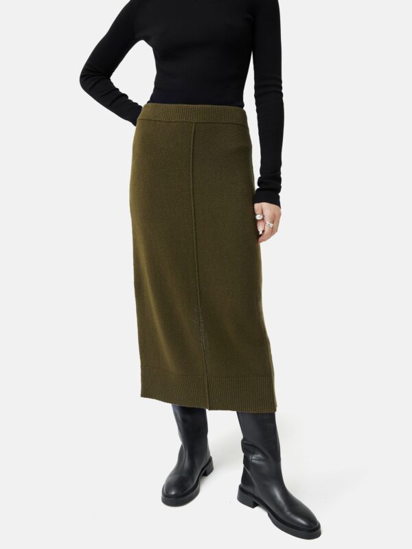 Pencil Knitted Skirt Khaki