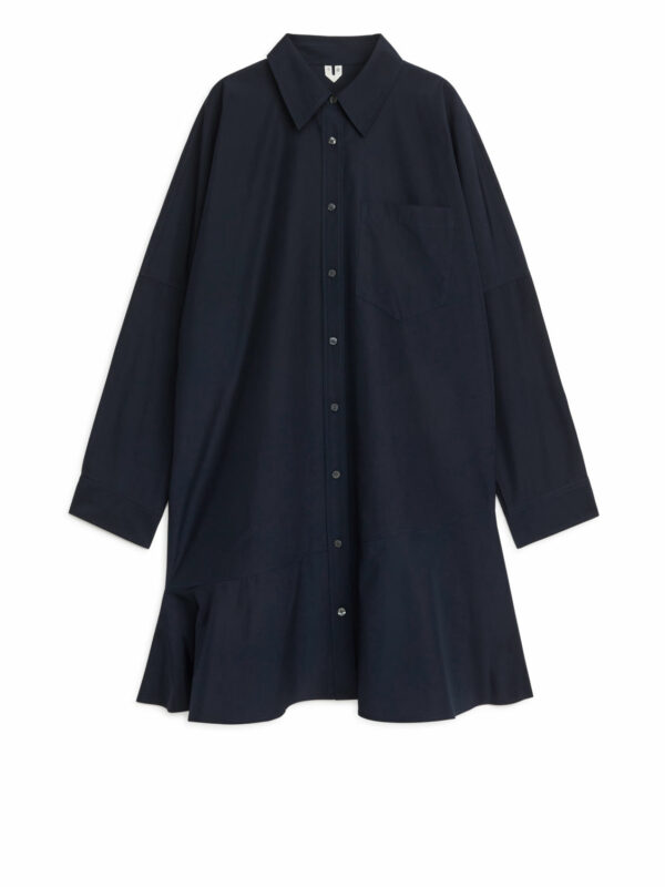 Peplum Shirt Dress - Blue