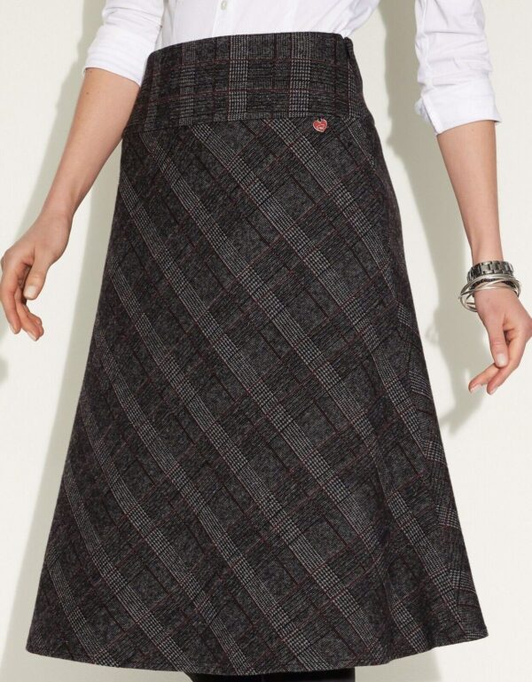 Peter Hahn Relaxed By Tony Jersey Winter Retro Godet Skirt, Design True Love, UK 12, New