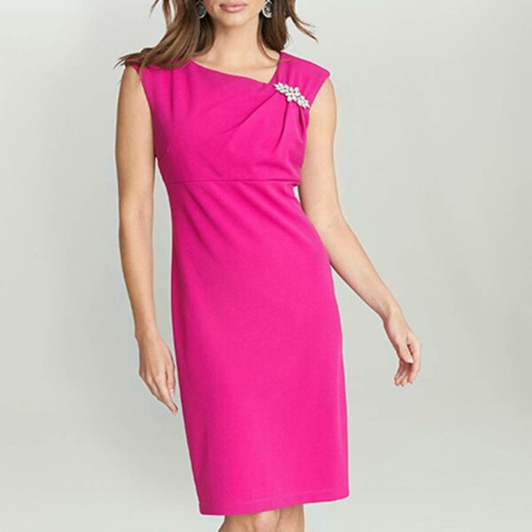 Pink Empire Waist Sheath Dress