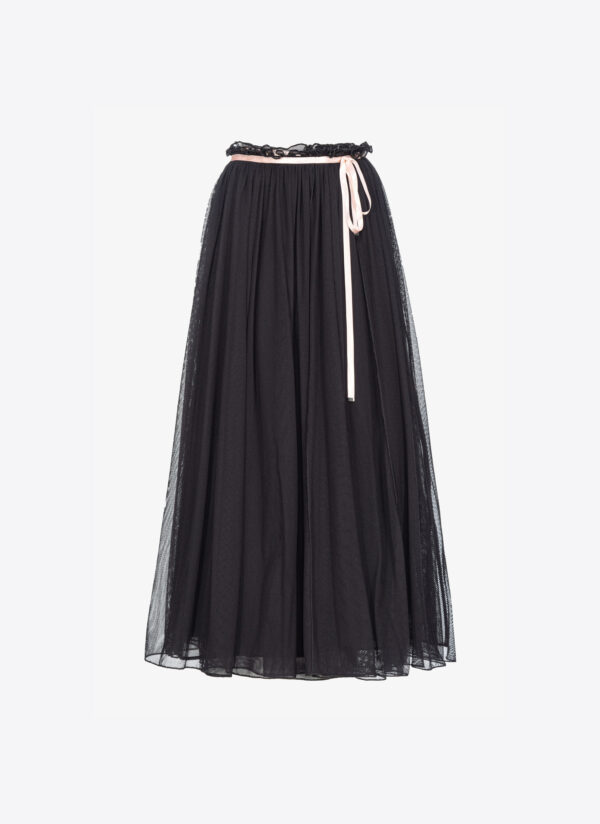 Pinko, PINKO Reimagine tulle long skirt by Patrick McDowell, Black/pink, M